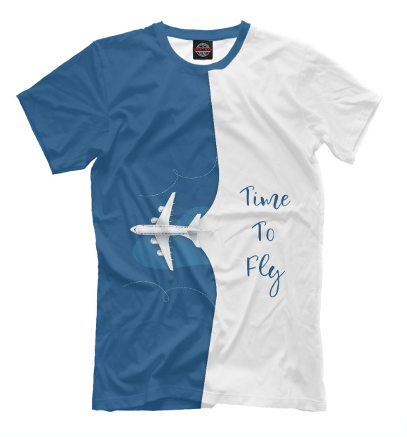 Мужская футболка с изображением Time To Fly цвета Белый