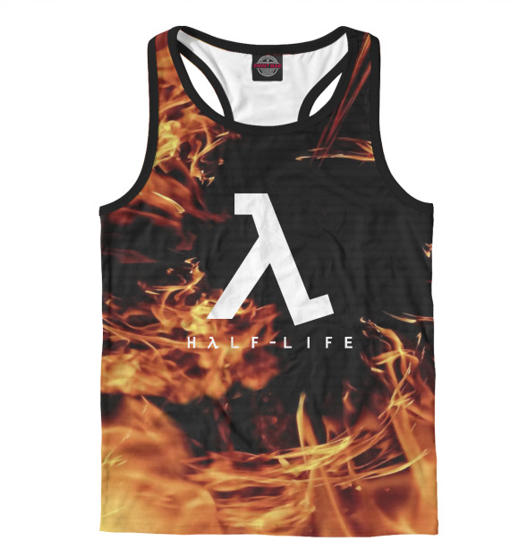 Мужская майка-борцовка с изображением Half-Life цвета Белый