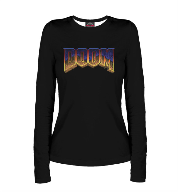 Женский лонгслив с изображением DOOM Logo цвета Белый