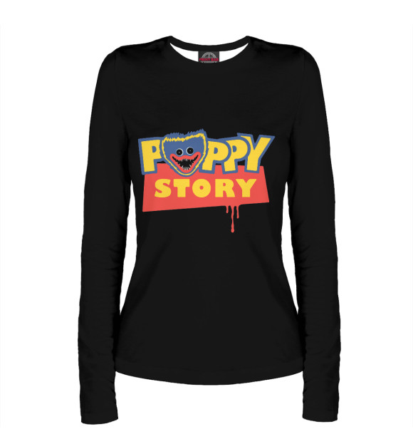 Женский лонгслив с изображением Poppy Playtime цвета Белый