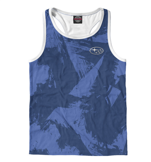 Мужская майка-борцовка с изображением Subaru Line цвета Белый