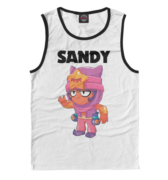 Майка для мальчика с изображением Brawl Stars SANDY цвета Белый