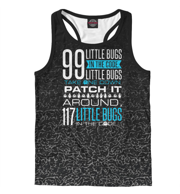 Мужская майка-борцовка с изображением 99 Little Bugs цвета Белый