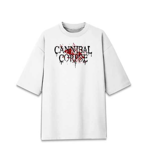 Женская футболка оверсайз с изображением Cannibal Corpse цвета Белый