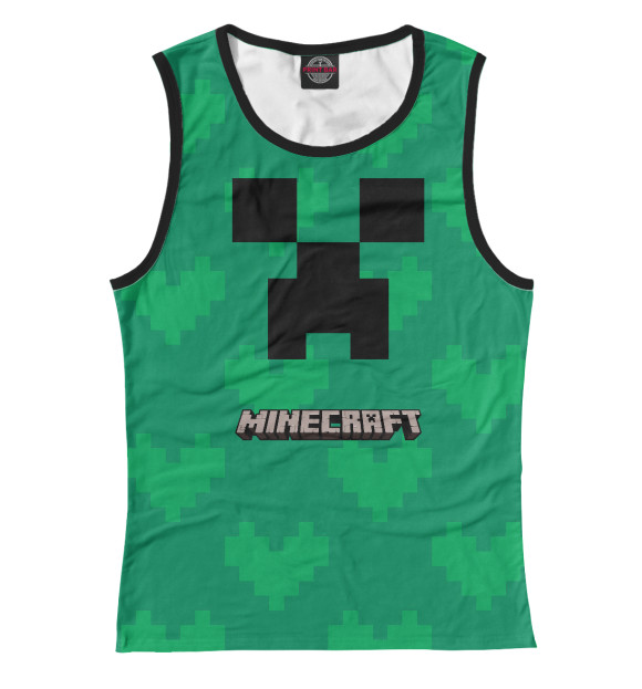 Майка для девочки с изображением Minecraft цвета Белый