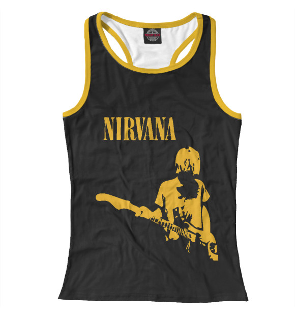 Женская майка-борцовка с изображением Nirvana цвета Белый