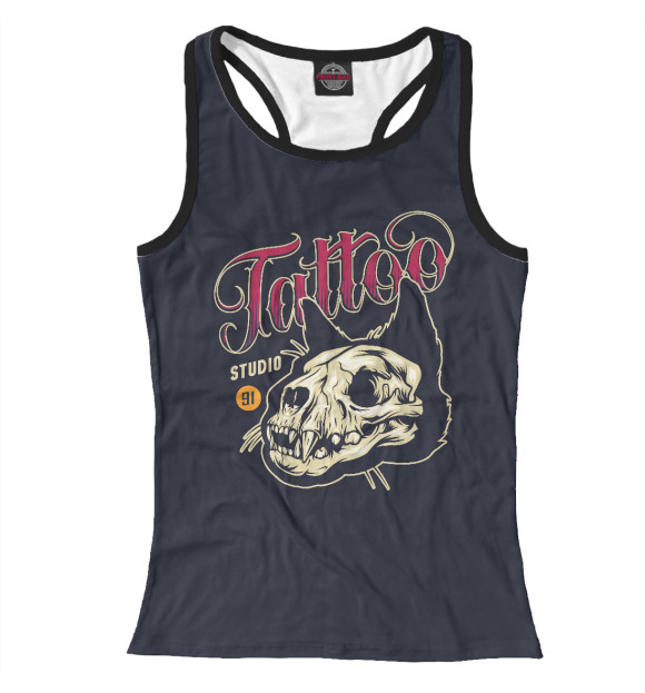 Женская майка-борцовка с изображением Тату cтудия цвета Белый