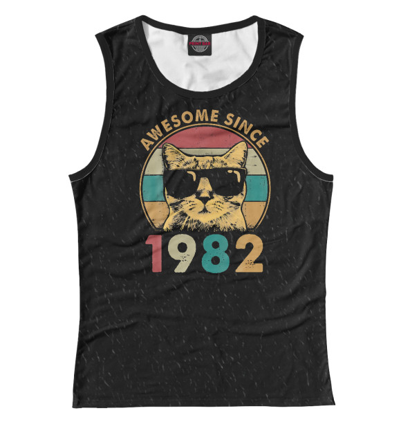 Майка для девочки с изображением Awesome since 1982 цвета Белый