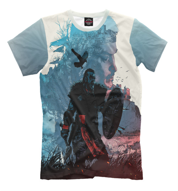 Мужская футболка с изображением Assassin’s Creed Valhalla цвета Белый