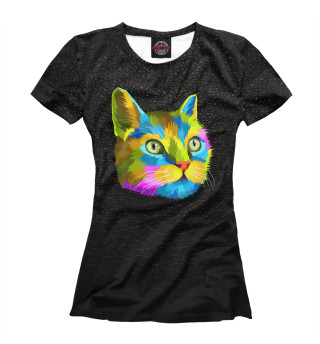 Футболка для девочек Rainbow Cut Cat