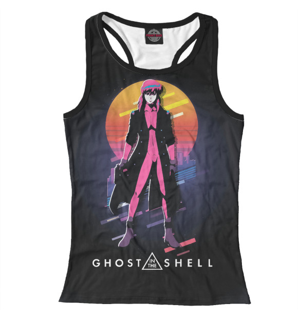 Женская майка-борцовка с изображением Призрак в доспехах цвета Белый