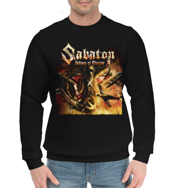 Мужской хлопковый свитшот с изображением Sabaton цвета Черный
