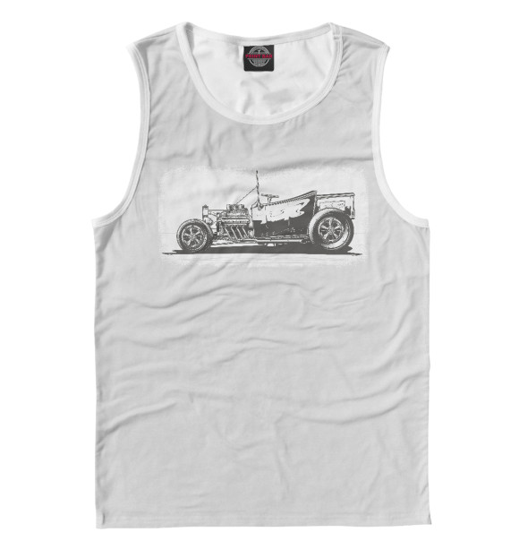 Майка для мальчика с изображением Hot Rod (retro car) цвета Белый