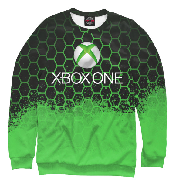 Мужской свитшот с изображением Xbox | Иксбокс цвета Белый