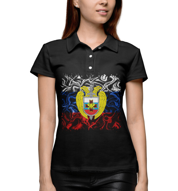 Женское поло с изображением Президентский полк цвета Белый