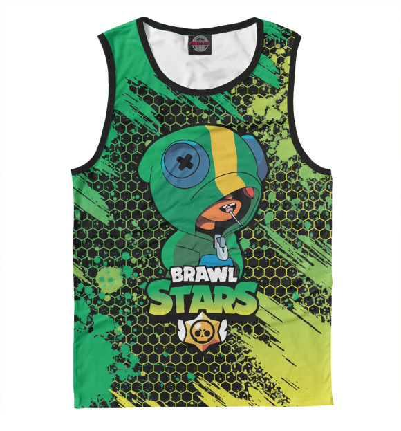 Мужская майка с изображением Brawl Stars Leon цвета Белый