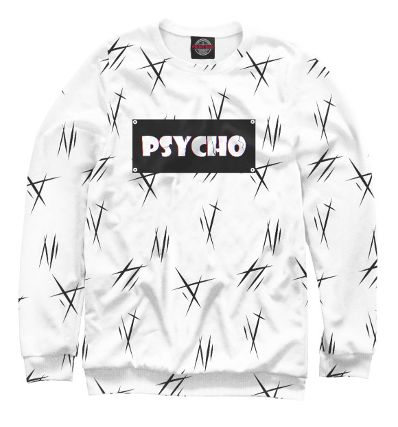 Свитшот для мальчиков с изображением PSYCHO цвета Белый