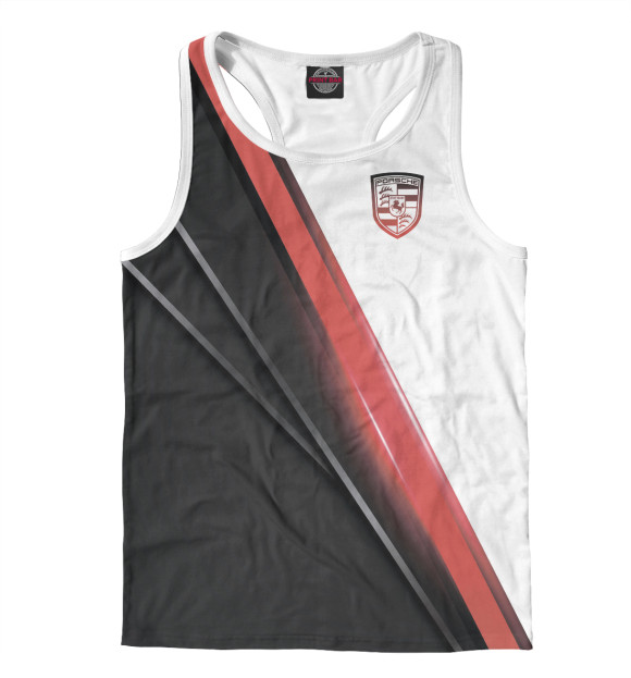 Мужская майка-борцовка с изображением Porsche цвета Белый