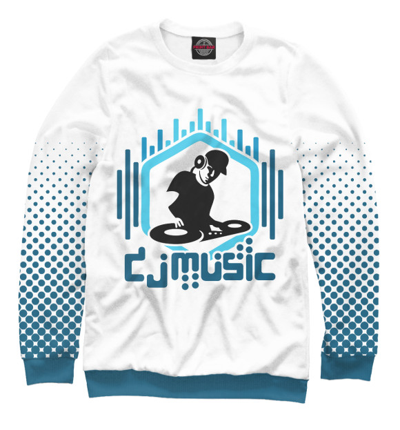 Женский свитшот с изображением DJ music цвета Белый