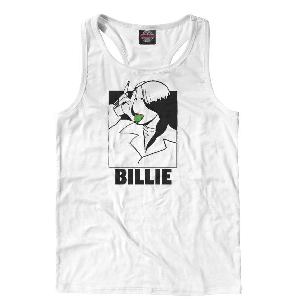 Мужская майка-борцовка с изображением Billie Eilish цвета Белый
