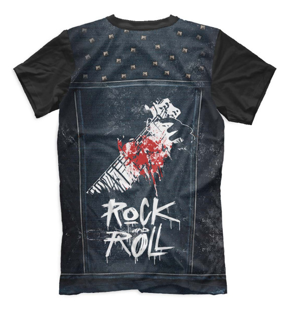 Мужская футболка с изображением Rock and Roll цвета Белый