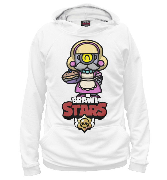 Мужское худи с изображением Brawl Stars цвета Белый