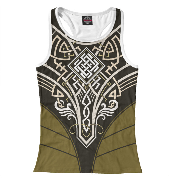 Женская майка-борцовка с изображением Белобог -  удача, счастье и Благополучие цвета Белый