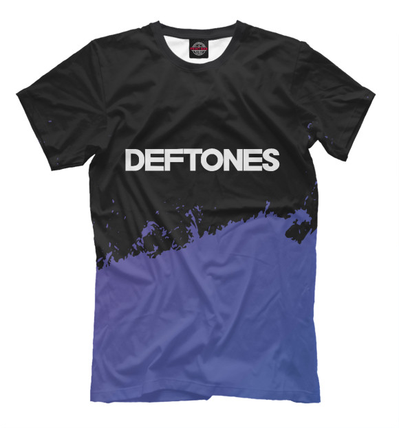 Мужская футболка с изображением Deftones Purple Grunge цвета Белый