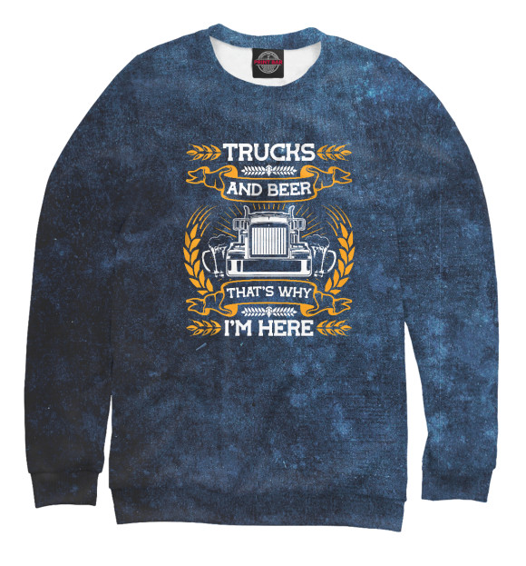 Свитшот для мальчиков с изображением Trucks цвета Белый