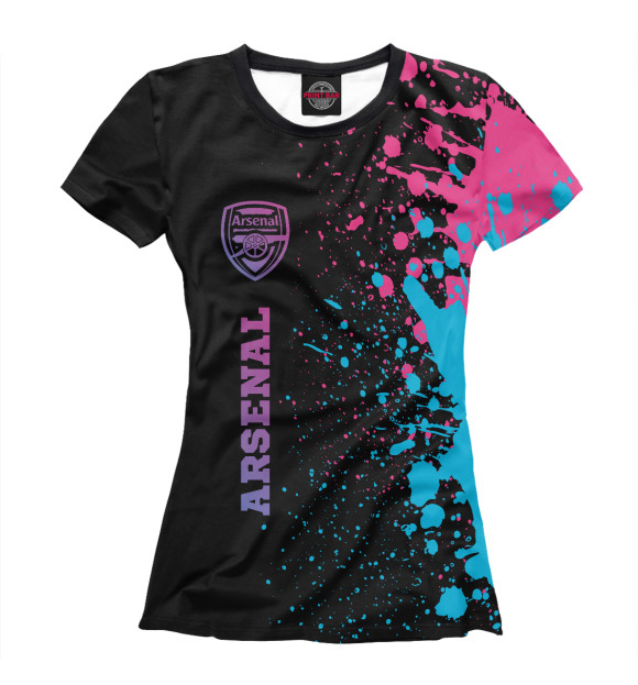 Футболка для девочек с изображением Arsenal Neon Gradient цвета Белый