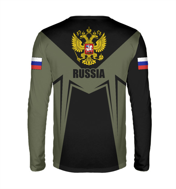 Мужской лонгслив с изображением Россия - герб цвета Белый