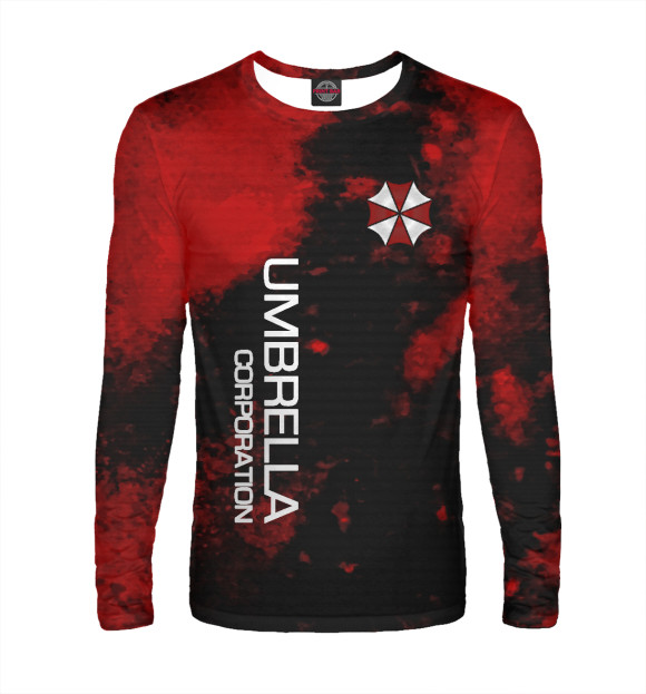 Мужской лонгслив с изображением Umbrella Corp цвета Белый