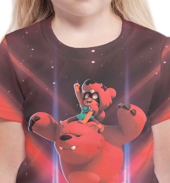 Футболка для девочек с изображением Brawl stars Nita Нита цвета Белый