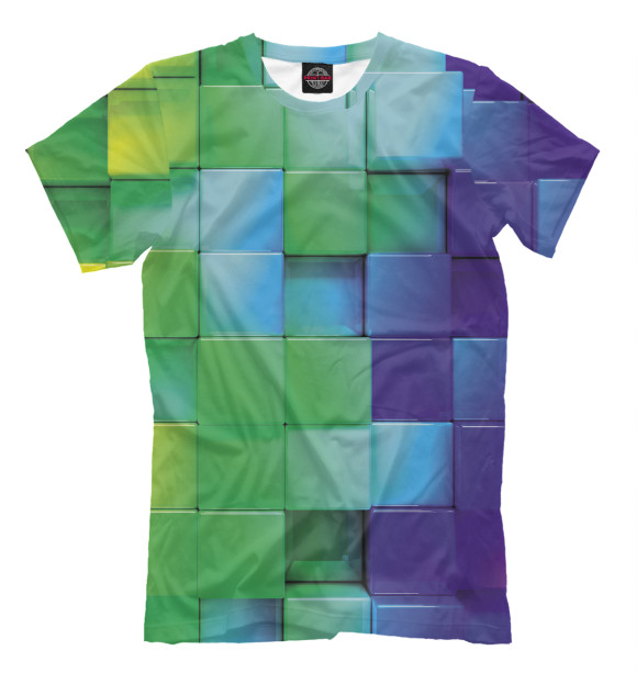 Мужская футболка с изображением 3D pattern / Color цвета Белый
