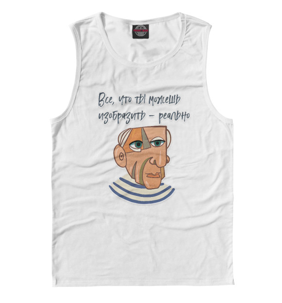 Мужская майка с изображением Все  реально цвета Белый