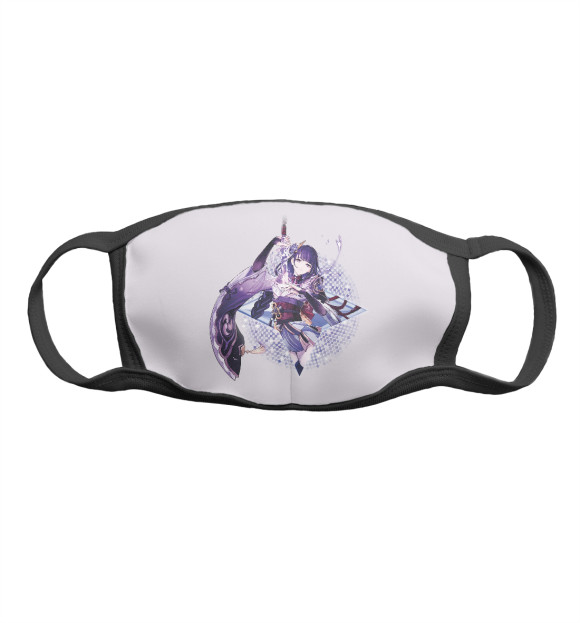 Маска тканевая с изображением Сегун Райдэн Геншин импакт цвета Белый