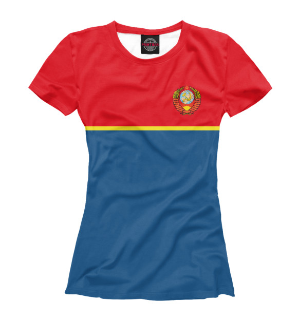 Футболка для девочек с изображением СССР - серп и молот цвета Белый