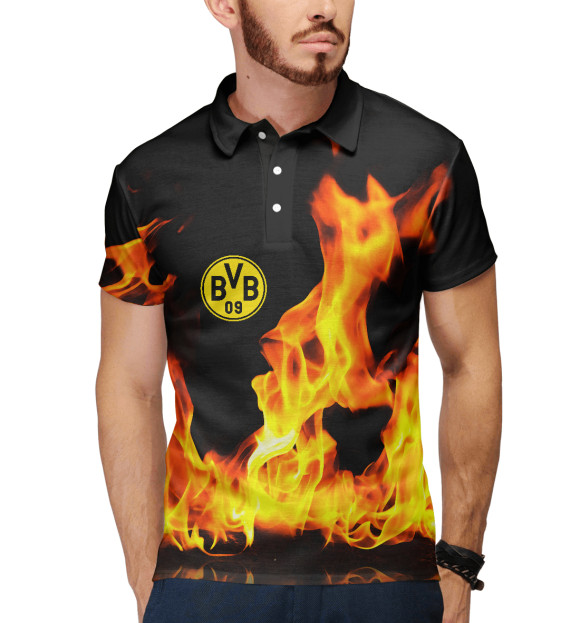 Мужское поло с изображением Borussia цвета Белый