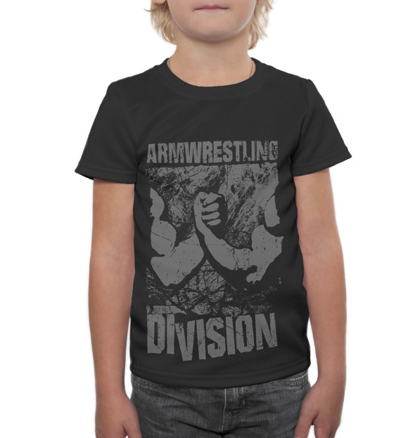 Футболка для мальчиков с изображением Armwrestling цвета Белый