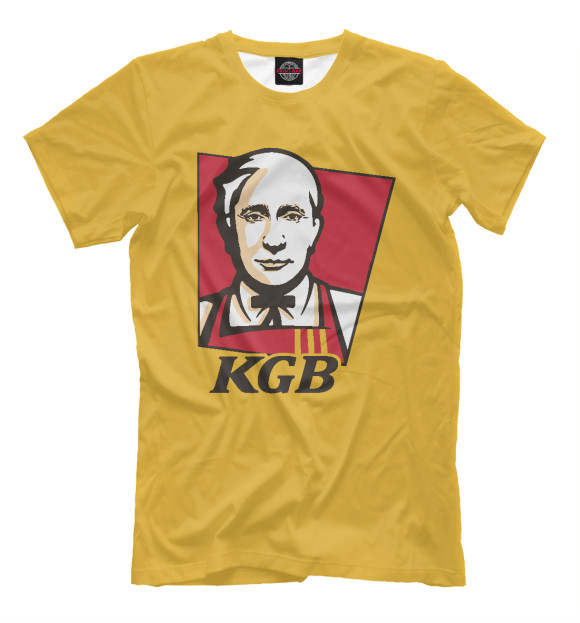 Мужская футболка с изображением Putin KGB цвета Белый