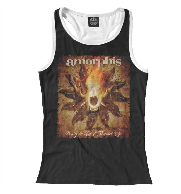 Женская майка-борцовка с изображением Amorphis цвета Белый