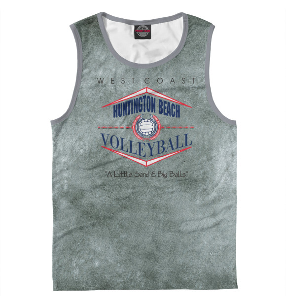 Мужская майка с изображением Huntington Beach Volleyball цвета Белый