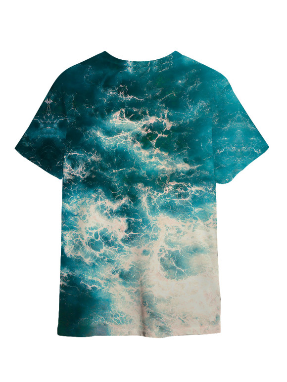 Мужская футболка с изображением Море цвета Белый