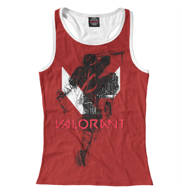 Женская майка-борцовка с изображением Valorant Omen цвета Белый
