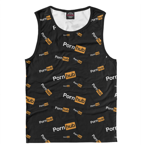 Мужская майка с изображением Pornhub паттерн цвета Белый