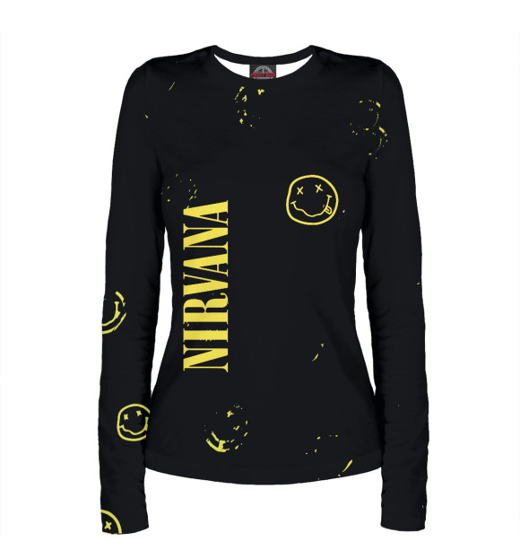 Женский лонгслив с изображением Nirvana цвета Белый