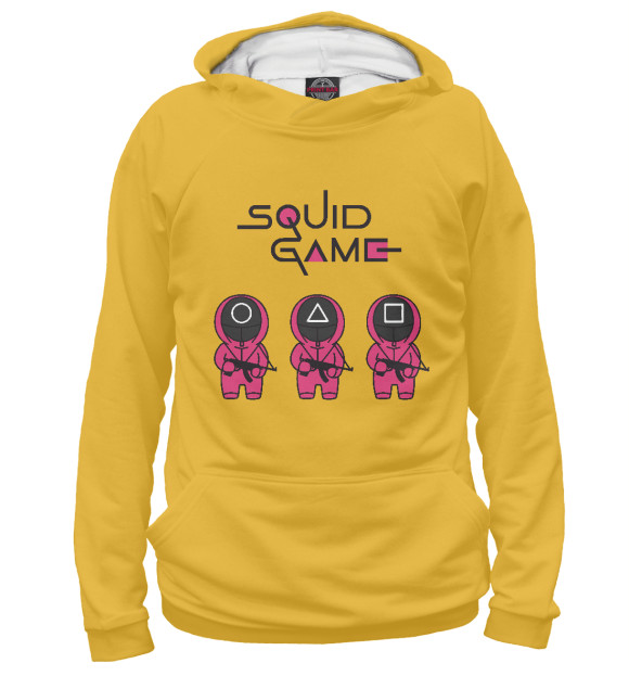 Женское худи с изображением Squid Game цвета Белый