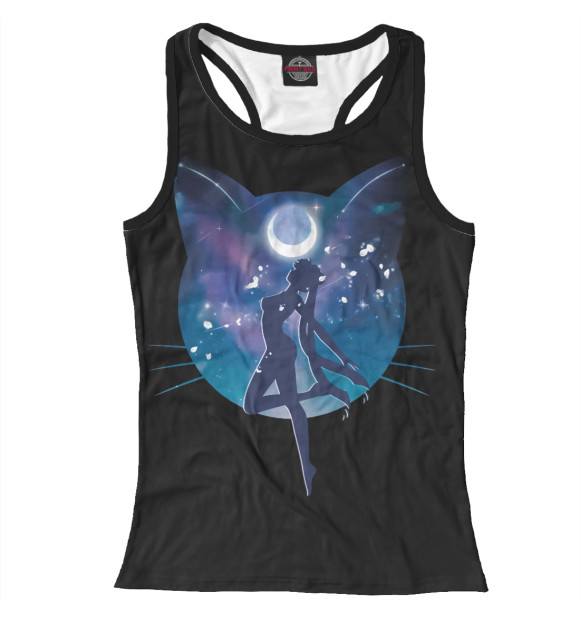 Женская майка-борцовка с изображением Sailor Moon цвета Белый