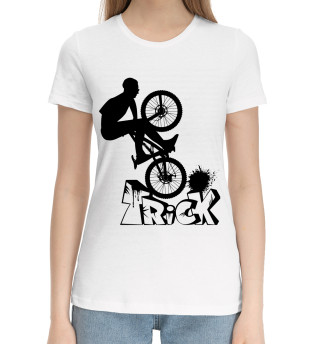 Хлопковая футболка для девочек Велосипедист