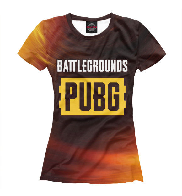 Футболка для девочек с изображением PUBG: Battlegrounds - Stars цвета Белый